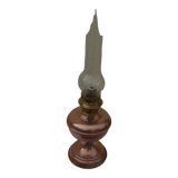 All pink copper kerosene lamp and its glass