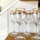 9 crystal walking glasses with gilding