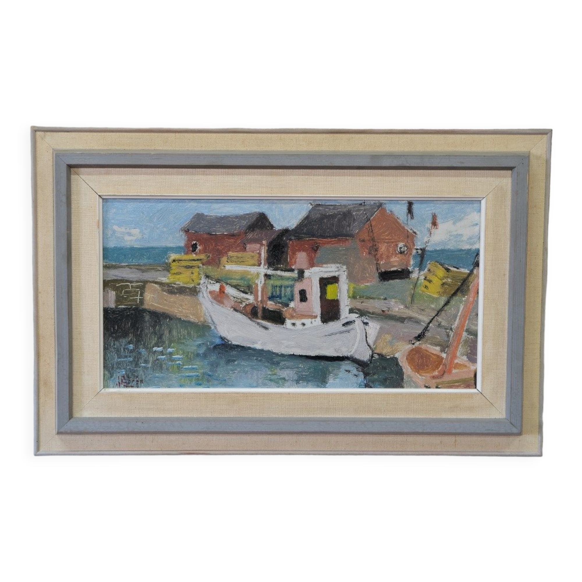 John Börén, Swedish Modern Painting, 1960s, Oil on Panel, Framed.