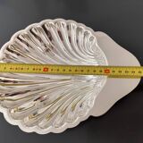 Large shell dish in silver metal Christofle Fleuron