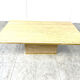 Table basse en travertin et laiton par Fedam, années 1970
