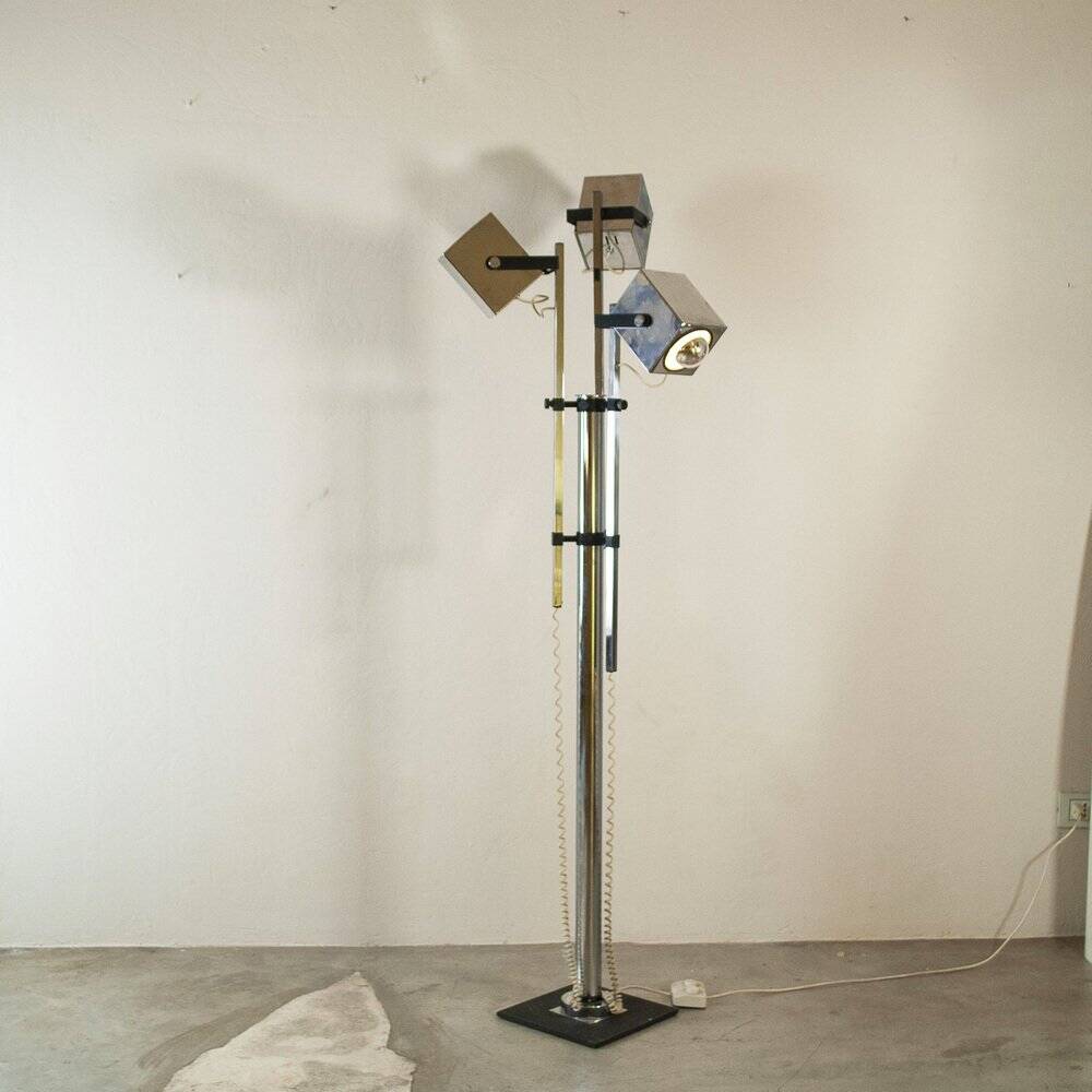 Adjustable Space Age floor lamp in metal, Italy, 1970s