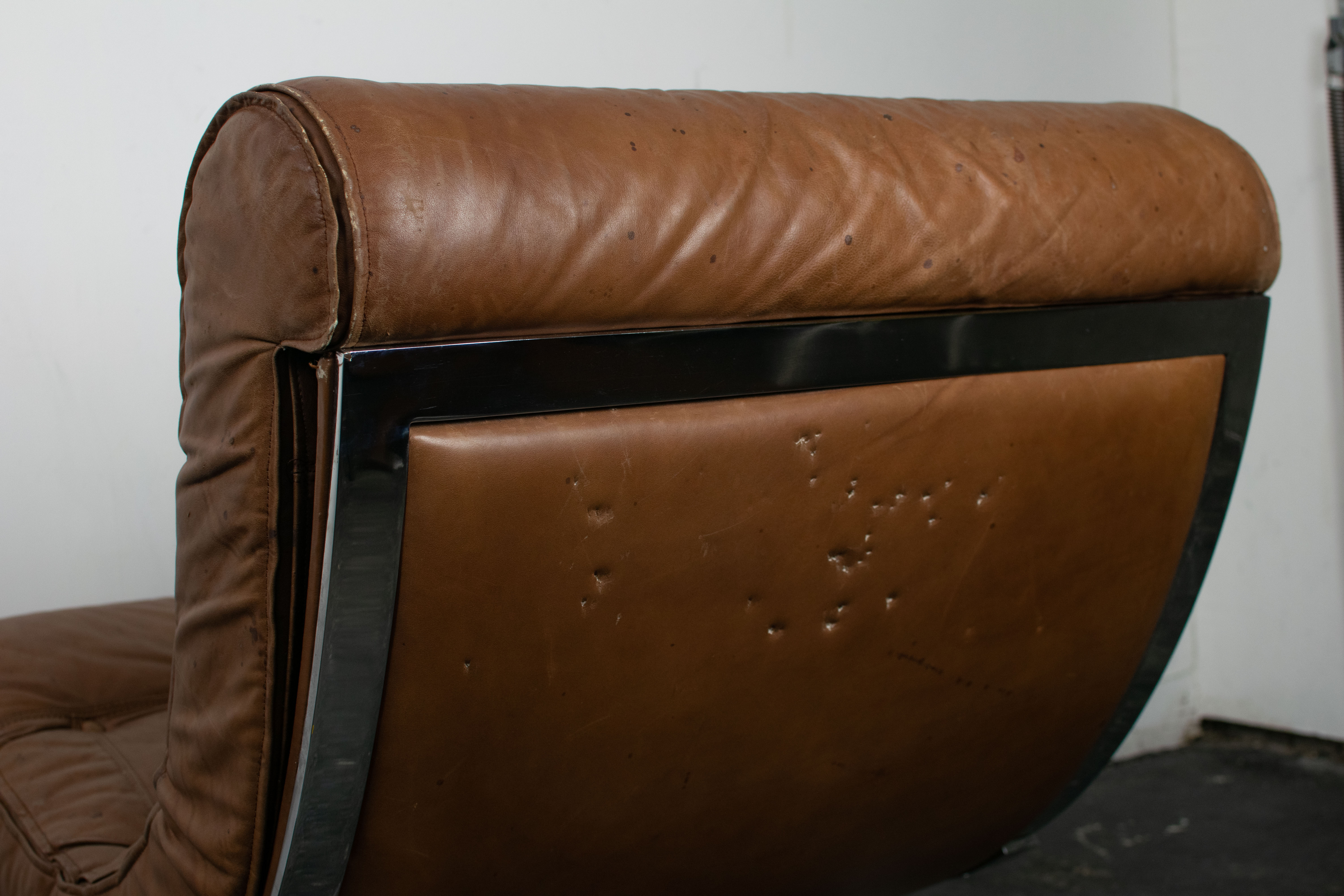 Leather armchair by Renato Balestra for Cinova, 1970