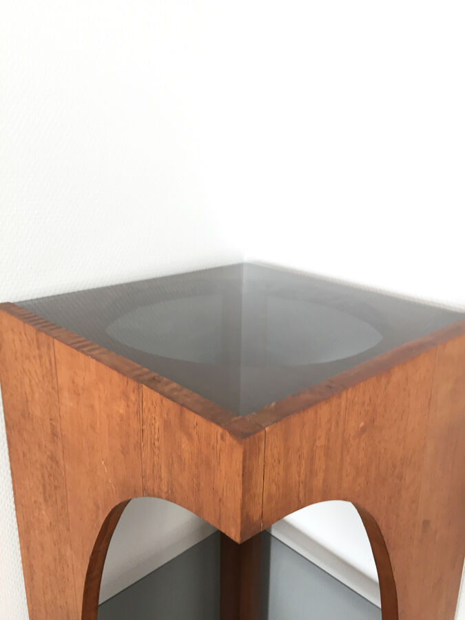 Vintage smoked glass self, 1970