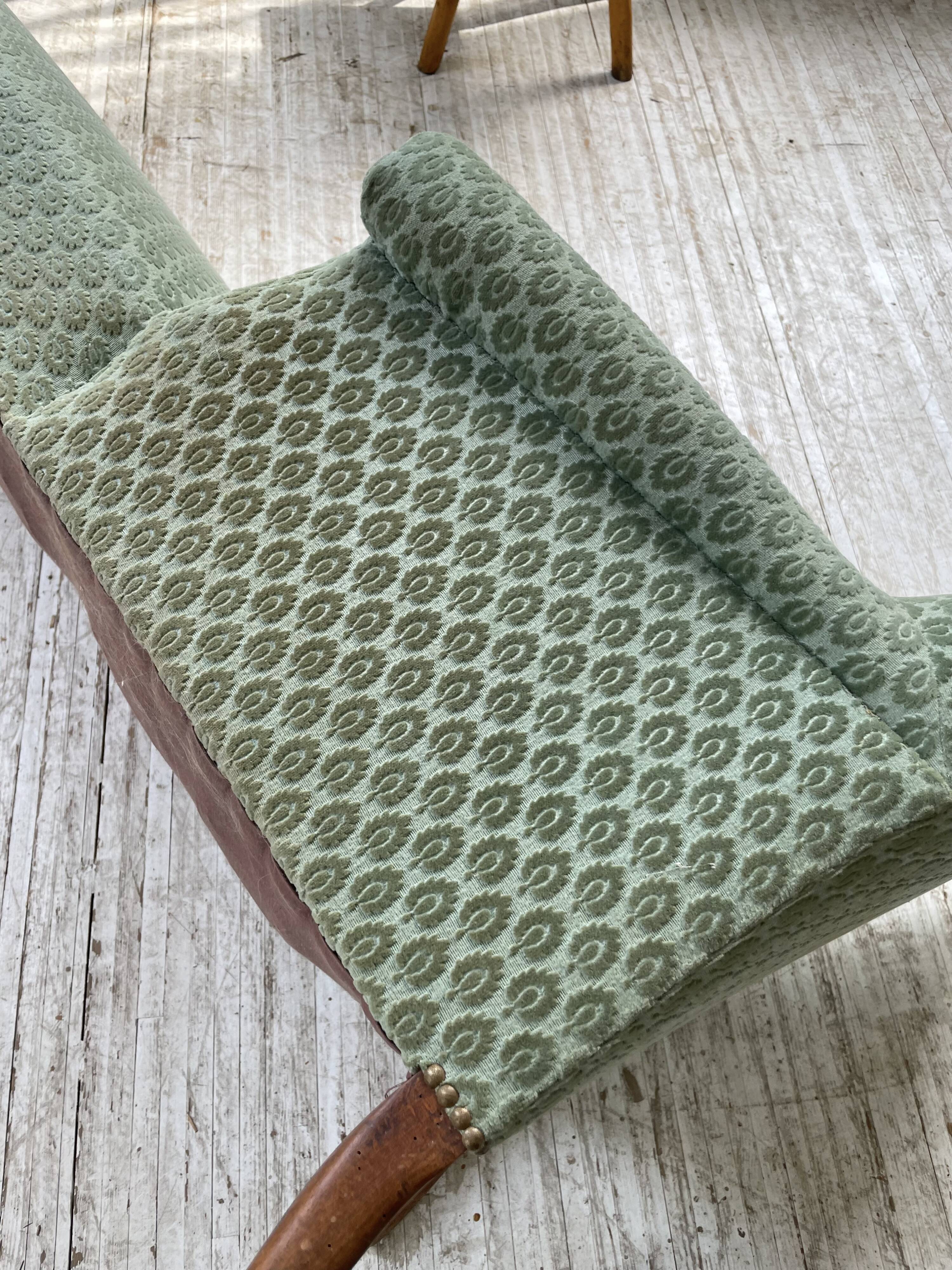 Méridienne napoléon velours vert