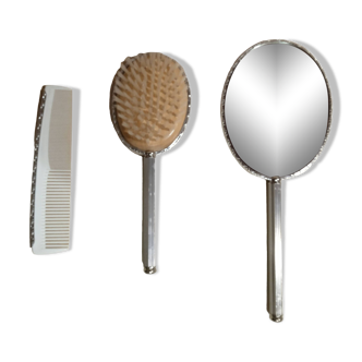 Mirror, brush and comb set
