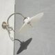 Wall lamp in opaline chrome scrolls Art Deco