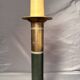Antique Empire Column Lamp Base, Gilded Brass, Green Candle Holder Chandelier