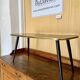 Vintage Coffee Table Floral Glass Top Tapered Legs