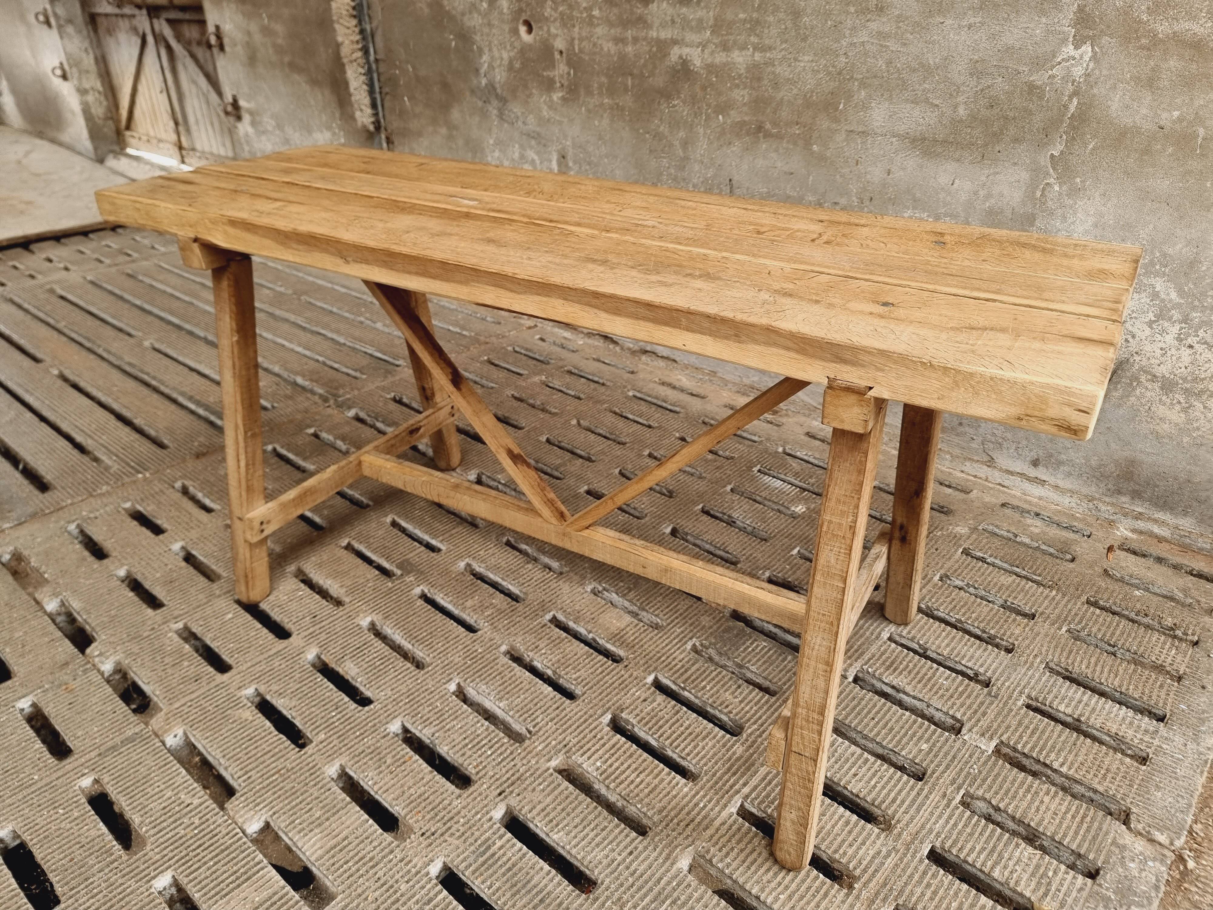 Old work table kitchen island bar table oak