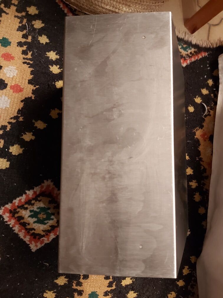 70s brushed steel magazine rack