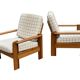Vintage armchair set of 2 pinewood pine 70s design