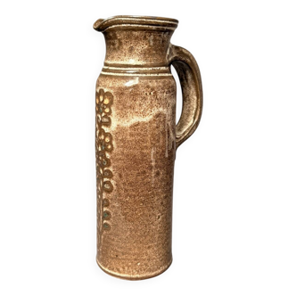 Vintage Signed Madelaine Jolly 1950 Enamelled Ceramic Pitcher Jug