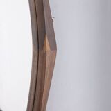 Miroir mural ovale vintage en bois des années 1960, design italien