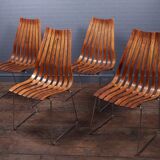 Set of 4 mid century dining chairs by Hans Brattrud for Hove Mobler