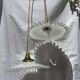 Vintage wavy opaline suspension pair with brass claw