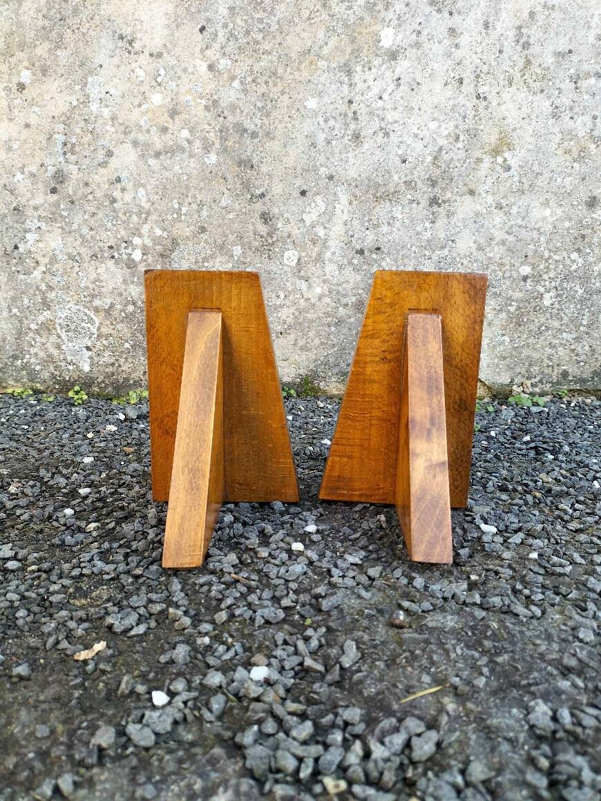Wooden bookends