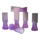 6 heavy stem Alexandrite Wine Glasses - Space Age 1970s