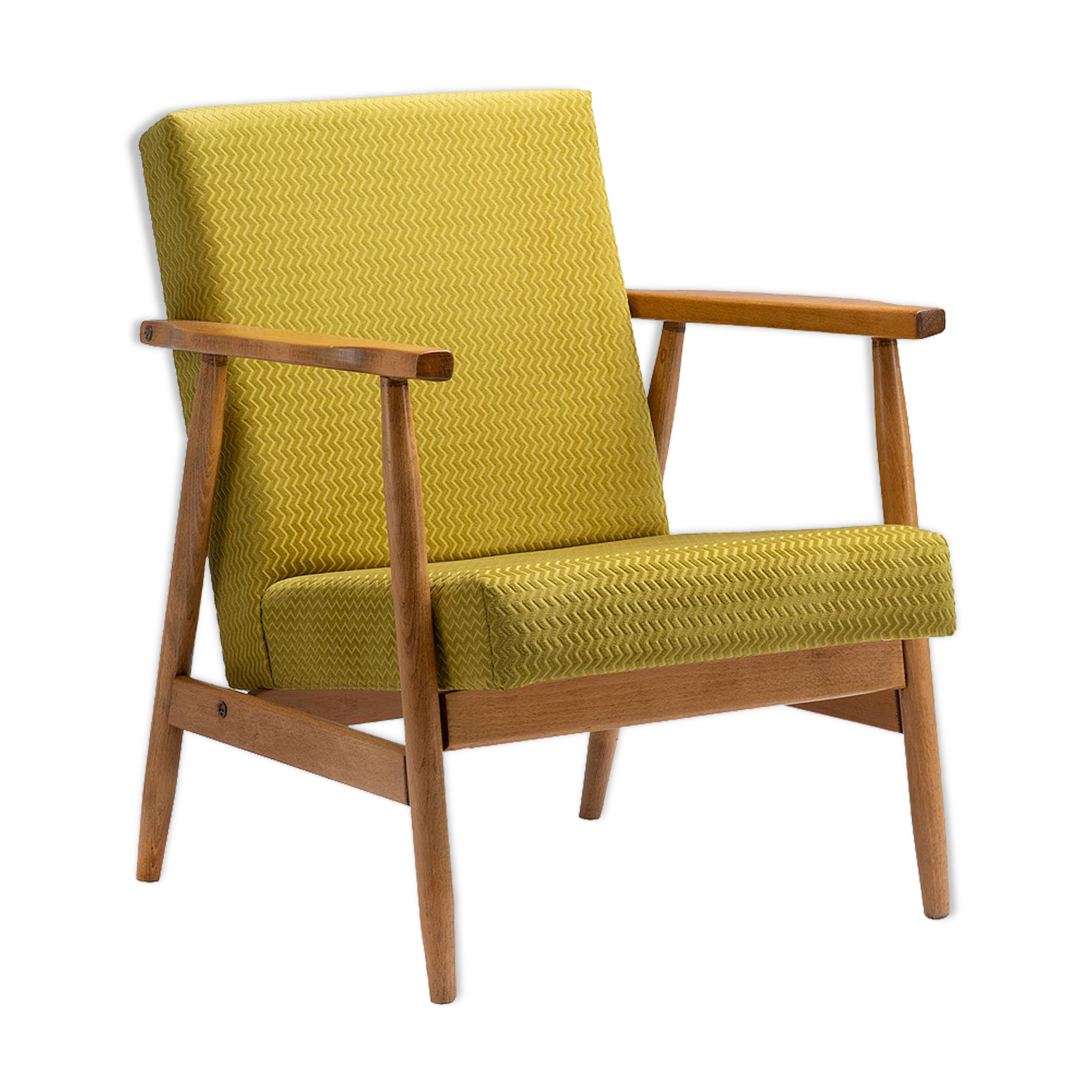 Lime green type b-7727 armchair from the 1970s.