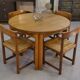 Round table in solid oak by Maison Regain 1970s