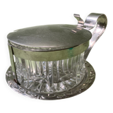 Sucrier verre ciselé et metal