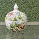 Set of 3 floral porcelain sweet jars from Paris.