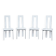 Italian Ycami white leather sculptural highback chairs, 1980s