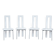 Italian Ycami white leather sculptural highback chairs, 1980s