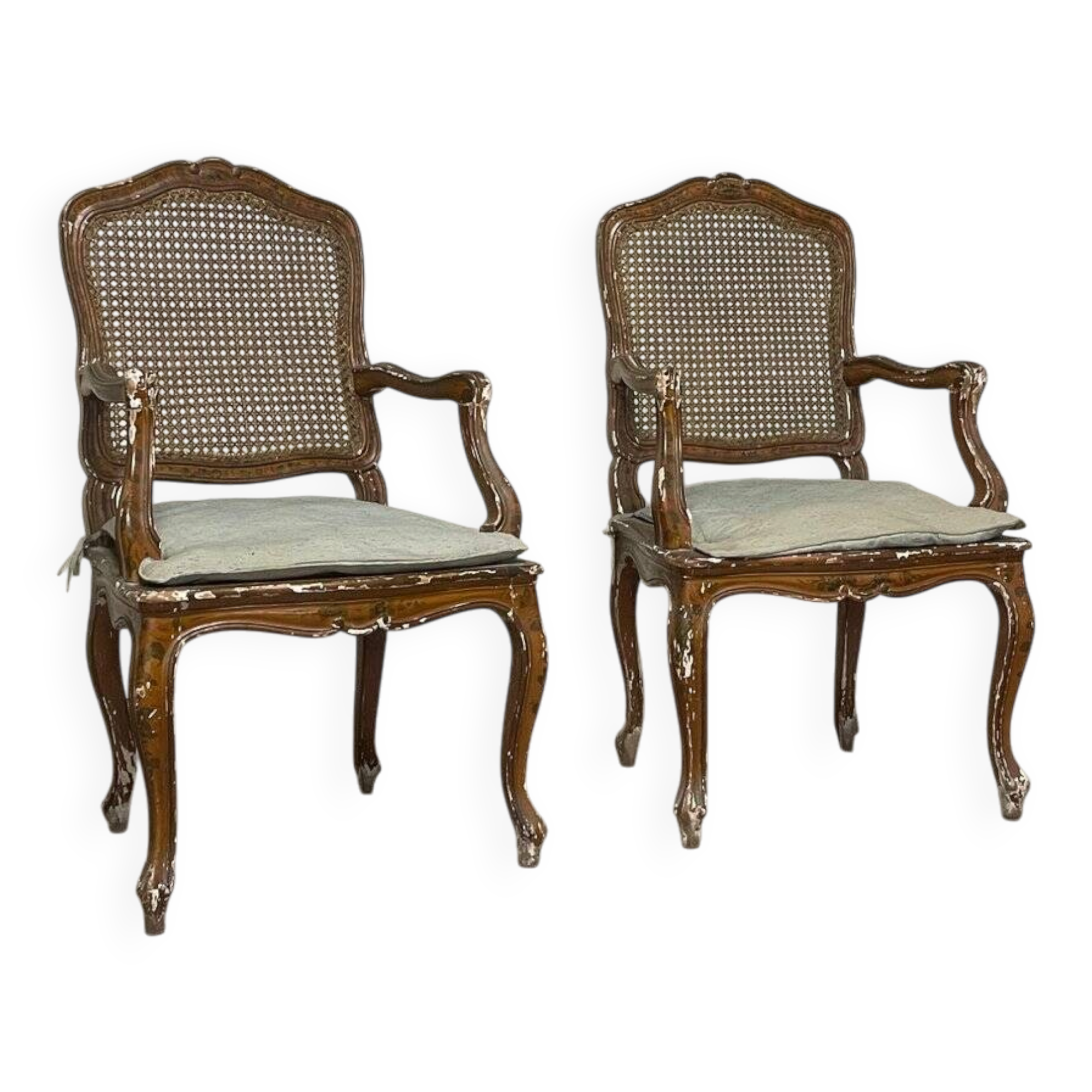 Louis XV armchairs, 18th century, set of 2