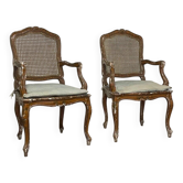 Poltrones Louis XV, XVIIIe siècle, lot de 2