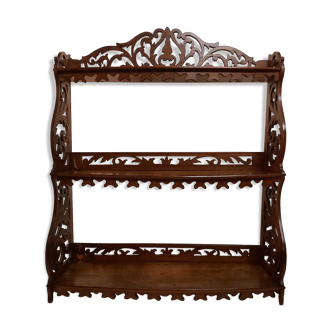 Étagère murale ajourée noyer XIX ème