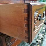 Louis XV style crossbow chest of drawers in cherry wood