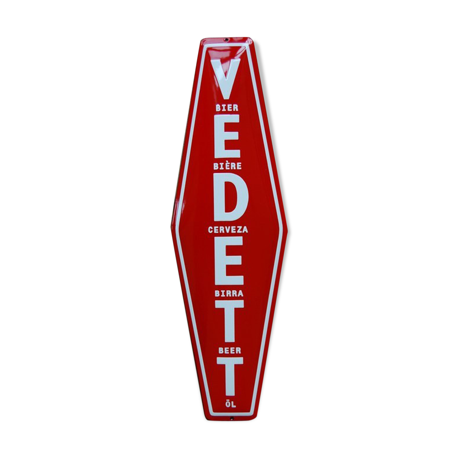 Enamelled plate advertising for the famous Belgian beer brand VEDETT (Duvel)