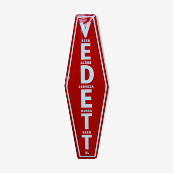 Enamelled plate advertising for the famous Belgian beer brand VEDETT (Duvel)