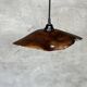 Small pendant light in corrugated teak leaf (Small D:30 H:20)