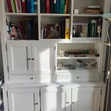 White solid wood bookcase