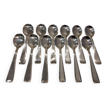 12 pelles à glace métal argenté orfèvre Frionnet style art deco