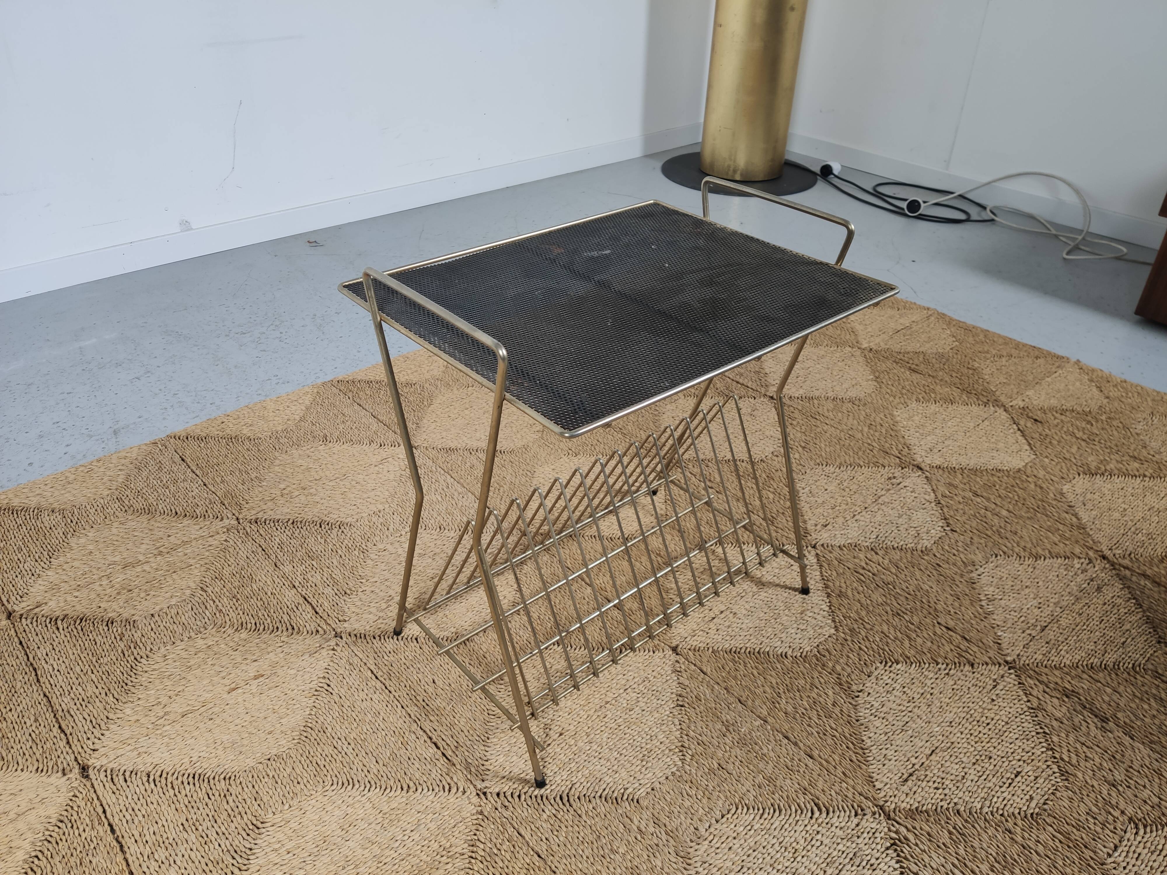 table door Brass vinyl and perforated sheet metal , 60s