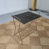 table door Brass vinyl and perforated sheet metal , 60s