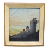 Soir antique, after Alphonse Osbert, oil on canvas signed framed