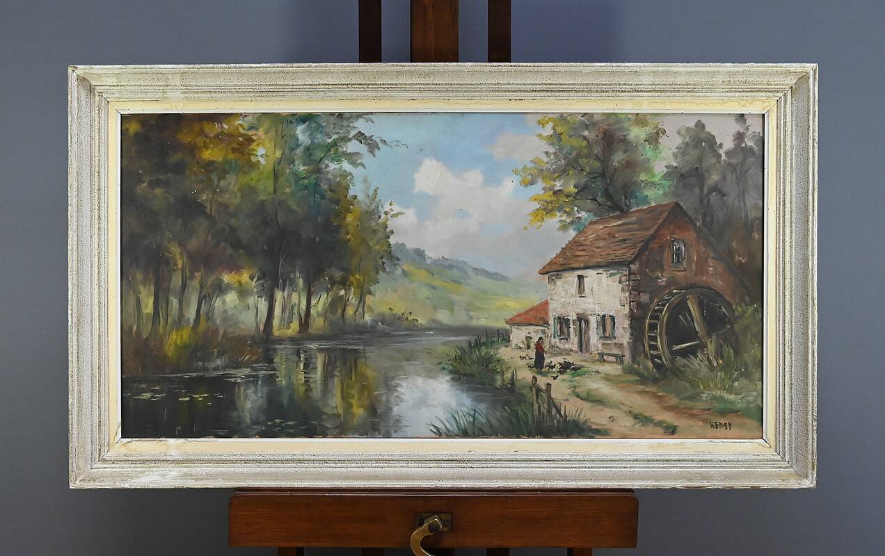Large Painting “The Mill”, signed Reney – Part 1 of the 20th century