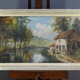 Large Painting “The Mill”, signed Reney – Part 1 of the 20th century
