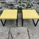 Pair of green and black metal side tables by Habitat
