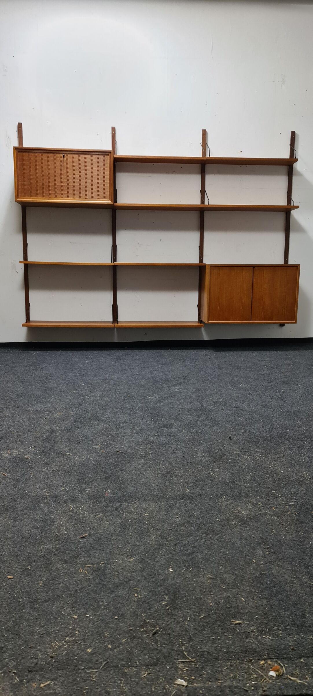 Bibliothèque murale en teck vintage