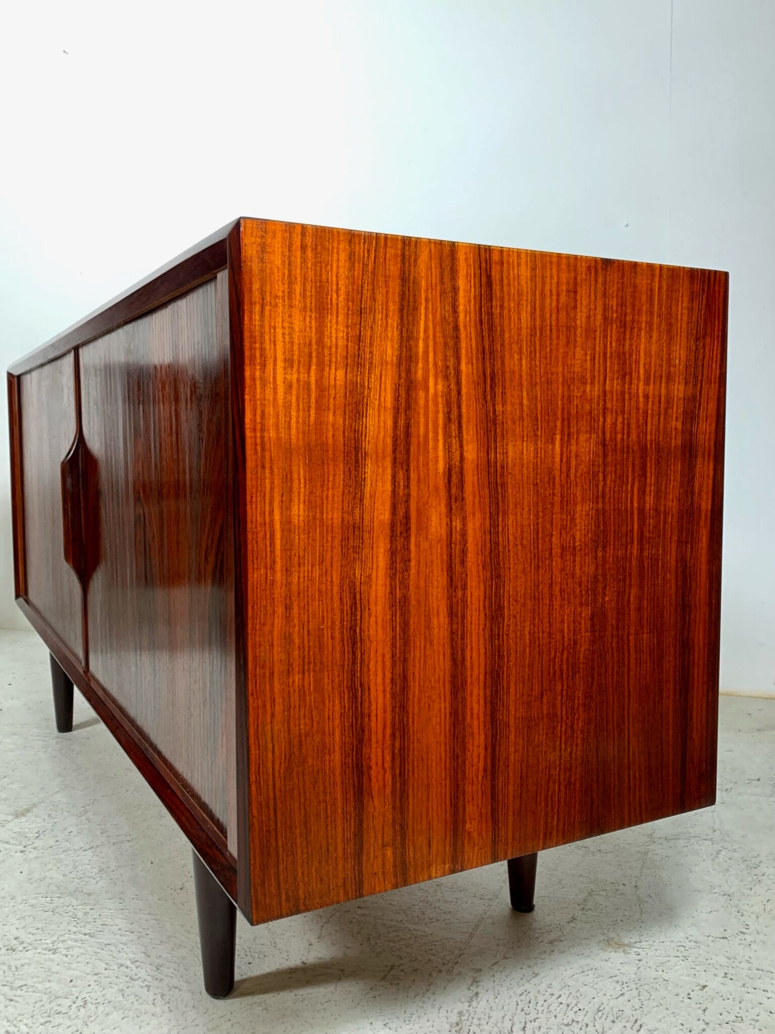 Danish palisander tambour sideboard by Arne Vodder