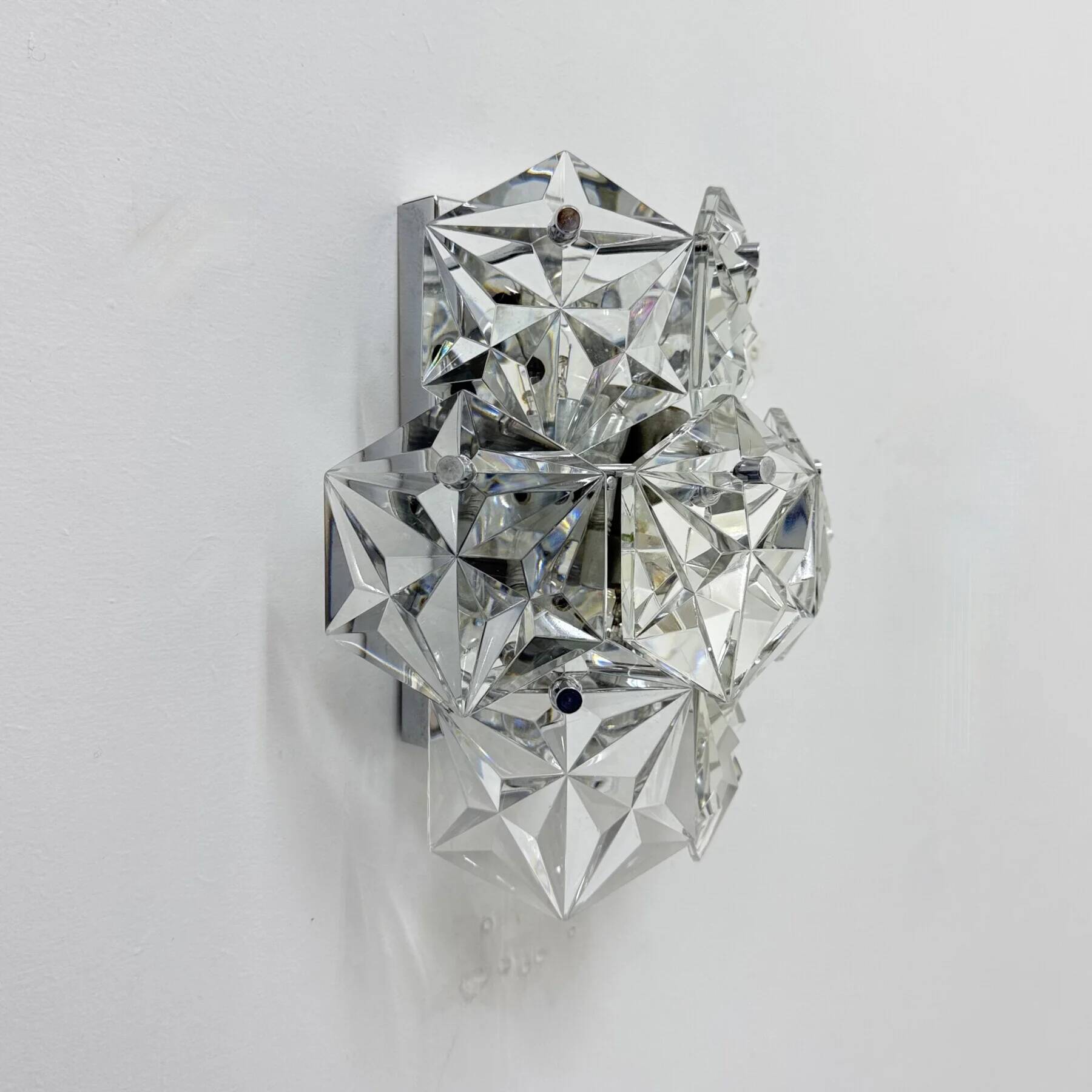 Mid-century crystal sconce by Kinkeldey, Germany, 1970s