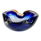 Mid-Century Blue Murano Glass Bowl/Ashtray by Flavio Poli for Seguso, 1960s