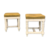 Pair of Louis Philippe stools painted white, late 19th century