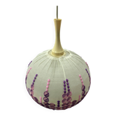 Suspension danoise Høyrup Plast, abat-jour floral brodé, années 1960