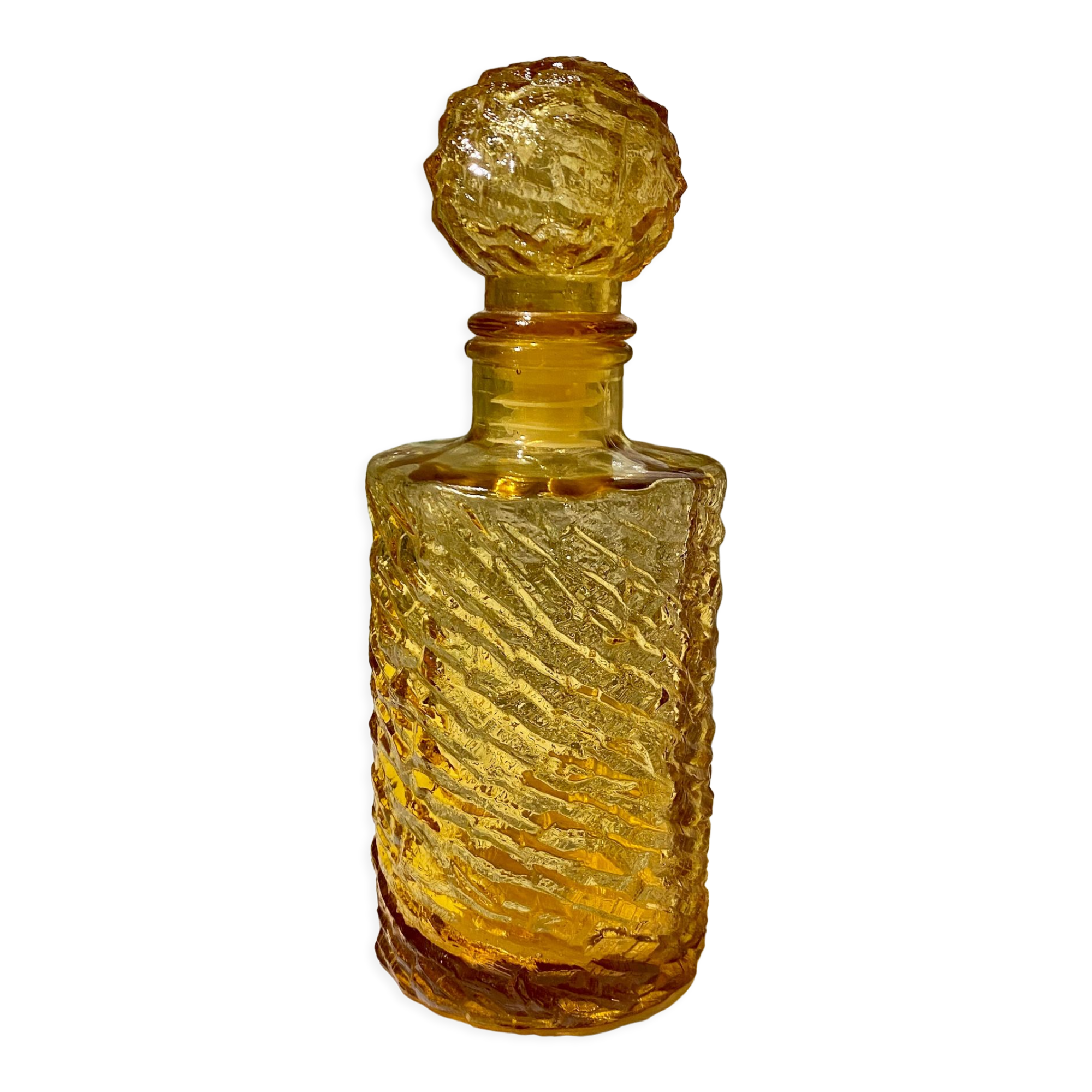 Bottle bottle amber glass textured vintage 70s